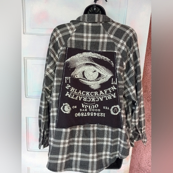 Hot Topic Other - Ooak RAGE custom ouija board blackcraft cult men's flannel! Sold